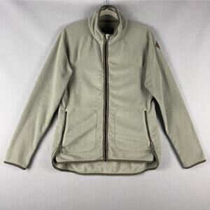 Burton Dryride Fleece Jacket Womens‎ Large Green Full Zip Pocket Logo Outdoor